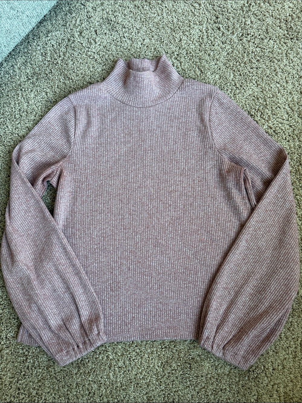Madewell Dusty Rose Ribbed Mock Neck Sweater
